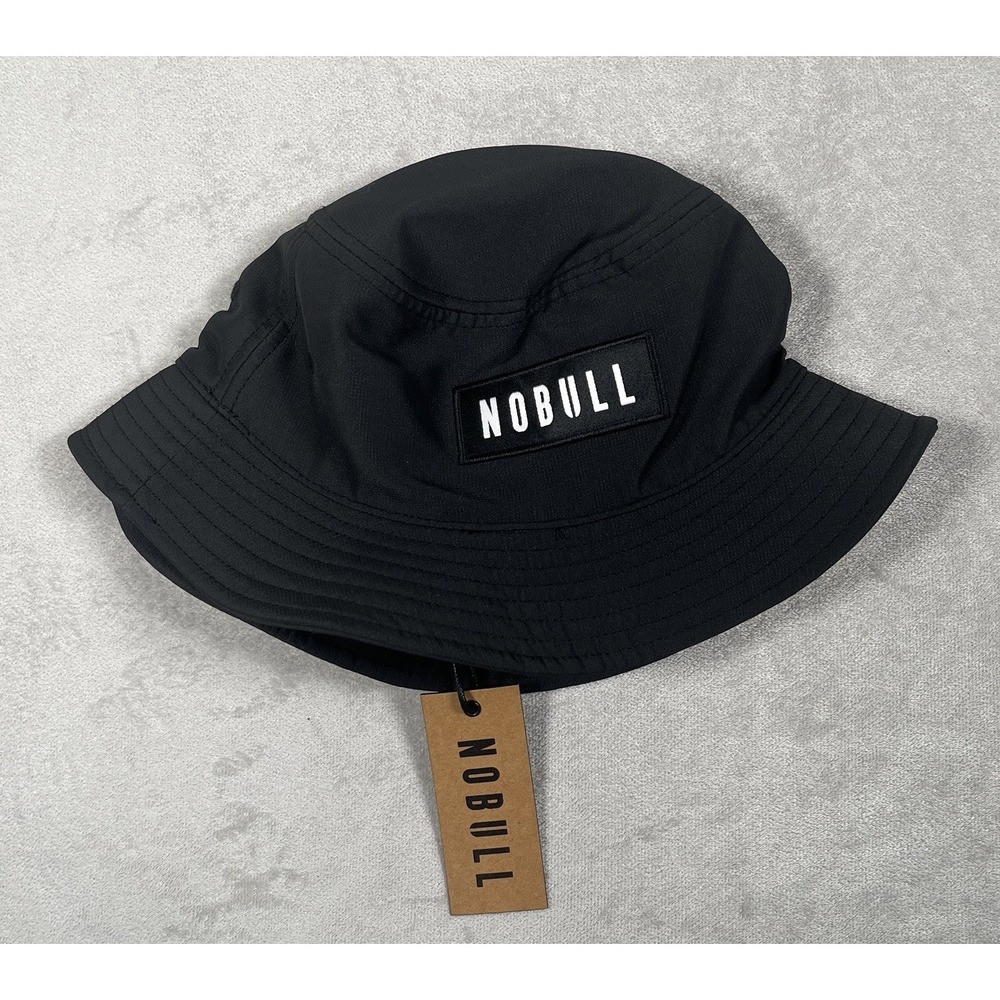 NWT NOBULL Mens Bucket Hat Embroidered Patch Logo Mesh Lined S/M Black